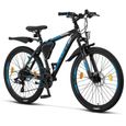 Licorne Bike Vélo VTT haut de gamme. (2 freins à disque) [26.00, Noir/Bleu (2xFrein à disque)]-1