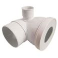 Pipe WC courte mâle 90° avec piquage gauche femelle Nicoll - diamètre 40mm en PVC blanc-1