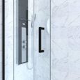 Aurlane PAROI Porte DE Douche COULISSANTE + Retour 120X80cm - Profile Noir Mat - Verre Transparent 6mm-1