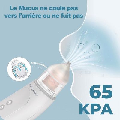 Aspirateur Nasal électrique Pour Bébé Rechargeable - 5 Niveaux D’aspiration, 3 Buses Silicone - Lumière Et Musique - IP65 étanche - Affichage LED, Capacité 600 MAh