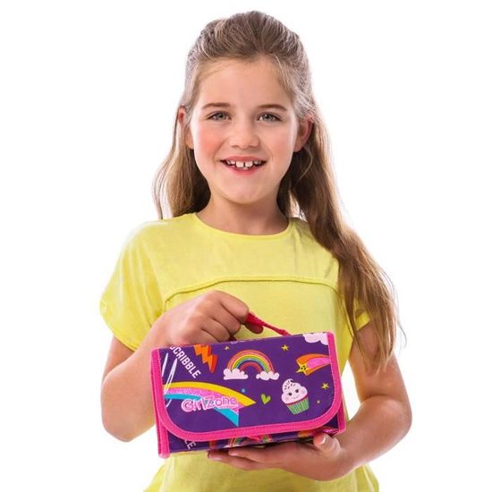 GirlZone Cadeau Fille - Trousse à Enrouler avec 38 Feutres - Set Papeterie  - Feutres Qui Sentent Les Fruits - Trousse Enroulable - Feutres Coloriage  Cadeaux d'anniversaire pour Enfants : : Jeux et Jouets