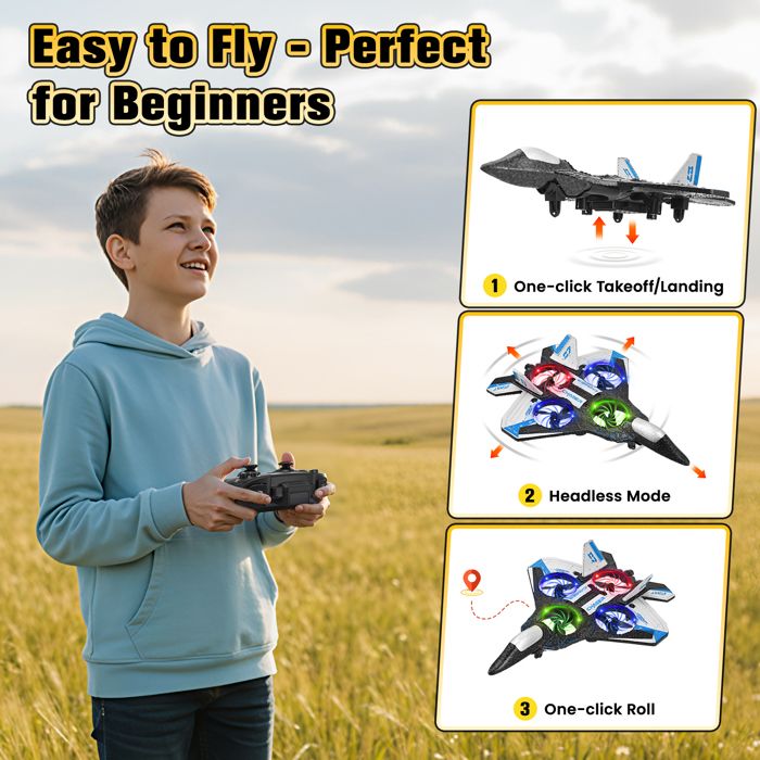 Charmofun Avion Télécommandé, 2,4 GHz Avion RC Avions Radiocommandé