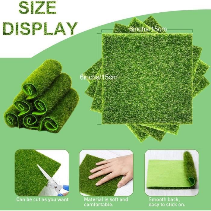 Tapis De Gazon Artificiel Miniature 25x25cm – Pour Décoration Maquette, Diorama, Projet DIY, Modélisme