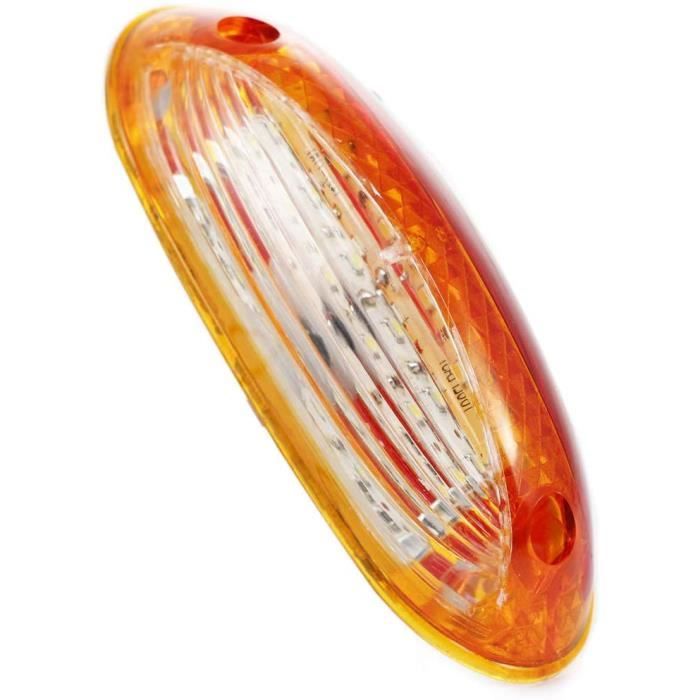Lot De 8 Feux De Gabarit LED Orange Néon 24V – Avec Supports, Pour Remorque, Camion, Caravane, Bus, Châssis