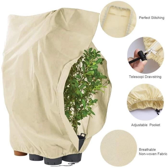Housse De Protection Pour Pot De Fleurs D'hiver, 45 X 55 Cm, Anti-gel