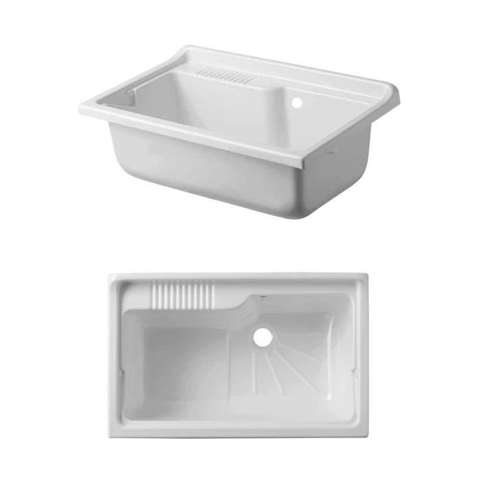 Bac à laver avec meuble blanc en résine 45x50 - Storage - Bac à laver