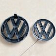 2pcs Insigne logo emblème avant 135mm + arrière 110mm Noir mat pour Volkswagen VW golf 6 VI MK6-2
