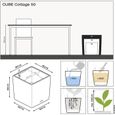 Pot de fleur LECHUZA Cube Cottage 50 - kit complet, blanc - Plastique - 14 L - 49 x 49 x 49,5 cm-2