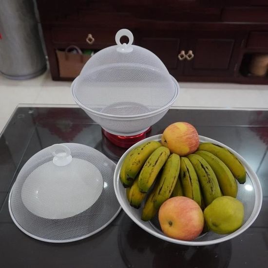 Cloche Anti-insectes Pour Fruits - Lot De 2 Corbeilles Métal 27x27cm | Protection Aliments