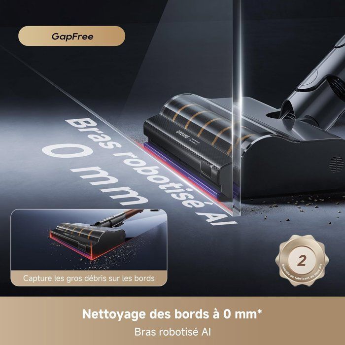 Dreame – Aspirateur balai sans fil V30 – Puissance d'aspiration 330 AW – Autonomie 90 min – Filtration 99,99 % – Nettoyage bords précis Dreame – Aspirateur balai sans fil V30 – Puissance d'aspiration 330 AW – Autonomie 90 min – Filtration 99,99 % – Nettoyage bords précis