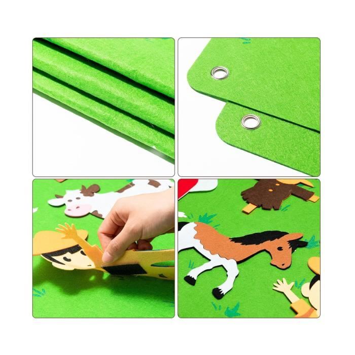 WATINC Ensemble de 38 planches à histoires en feutre pour animaux de la ferme préscolaire - 38 pièces - Motif animaux de la ferme - Flanelle - Barnyard domestique - Kit d'apprentissage