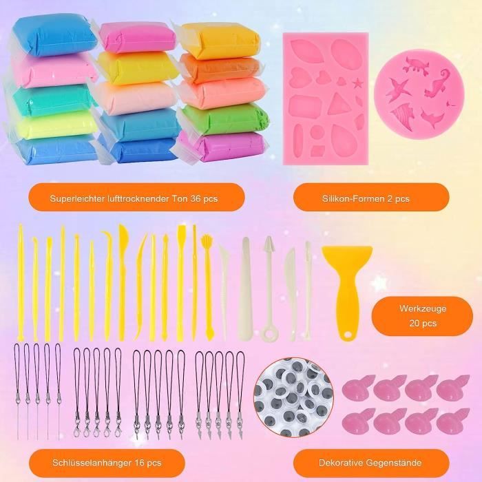 KIT DE PÂTE à modeler - 36 couleurs - Argile de modélisation ultra