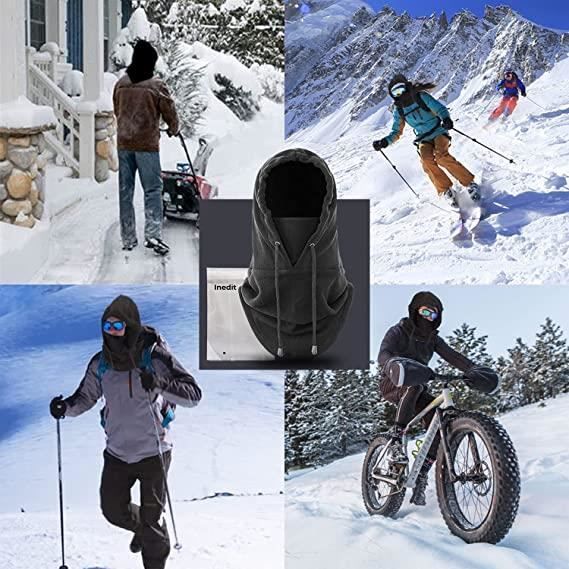 Cagoule Hiver Polaire Thermique Bonnet Doublé en Molleton Ski Foulard à  Capuche Coupe-Vent et Chaude Outdoor, Marron - Cdiscount Prêt-à-Porter