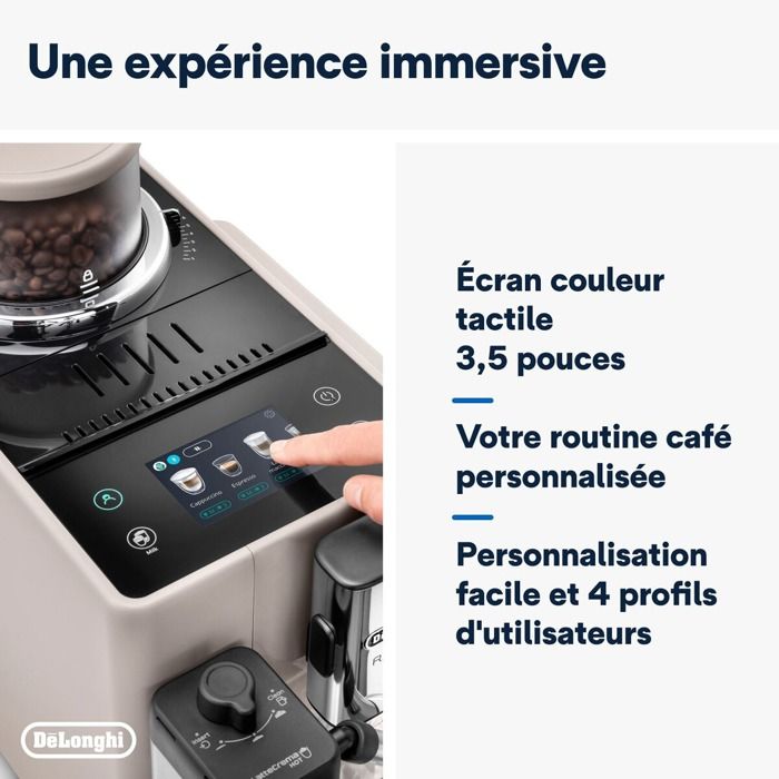 Machine à Café Delonghi Rivelia Latte FEB4455.W – Blanc – Expresso Broyeur Avec LatteCrema
