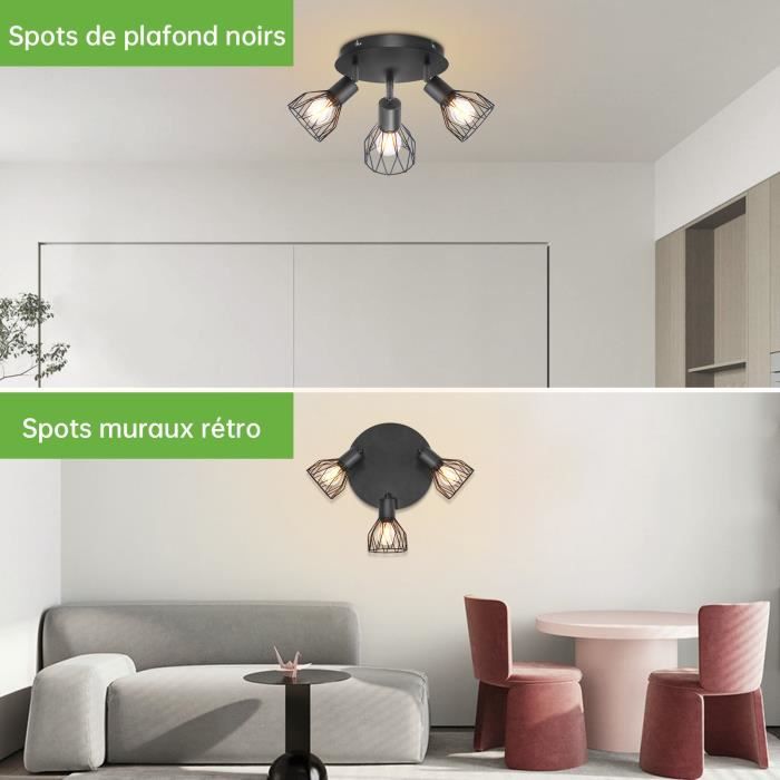 Kimjo Plafonnier LED 6 Spots Orientables - Spot de Plafond Blanc