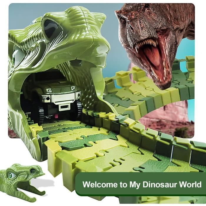 Circuit Voiture Dinosaure Flexible Electrique Jouet, pour Cadeau Jeux Educatif Garcon Fille Circuit Voiture Dinosaure Flexible Electrique Jouet, pour Cadeau Jeux Educatif Garcon Fille