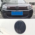 2pcs Insigne logo emblème avant 135mm + arrière 110mm Noir mat pour Volkswagen VW golf 6 VI MK6-3