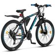 Licorne Bike Vélo VTT haut de gamme. (2 freins à disque) [26.00, Noir/Bleu (2xFrein à disque)]-3