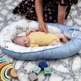 Réducteur de lit Bébé 90x50 cm - Cale Bébé pour lit Bébé Cocoon Bleu et blanc avec des animaux-3