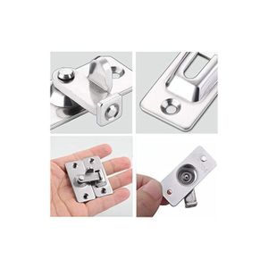 Lot De 2 Serrures De Boucle à 90° – Verrou à Barillet, Inoxydable, Sécurité Renforcée