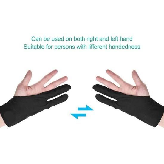 Gant pour Tablette,Deux doigts artiste gant Anti toucher pour dessin  tablette main droite et gauche gant Anti - Type Black-S - Cdiscount  Prêt-à-Porter