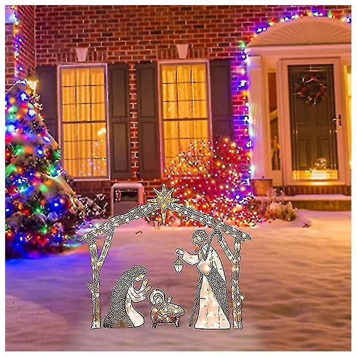 Souvenir Noël Cadeau Ornement Crèche De Noël 8cm - Naissance Jésus - Décoration Sapin Acrylique Ornement Crèche Noël