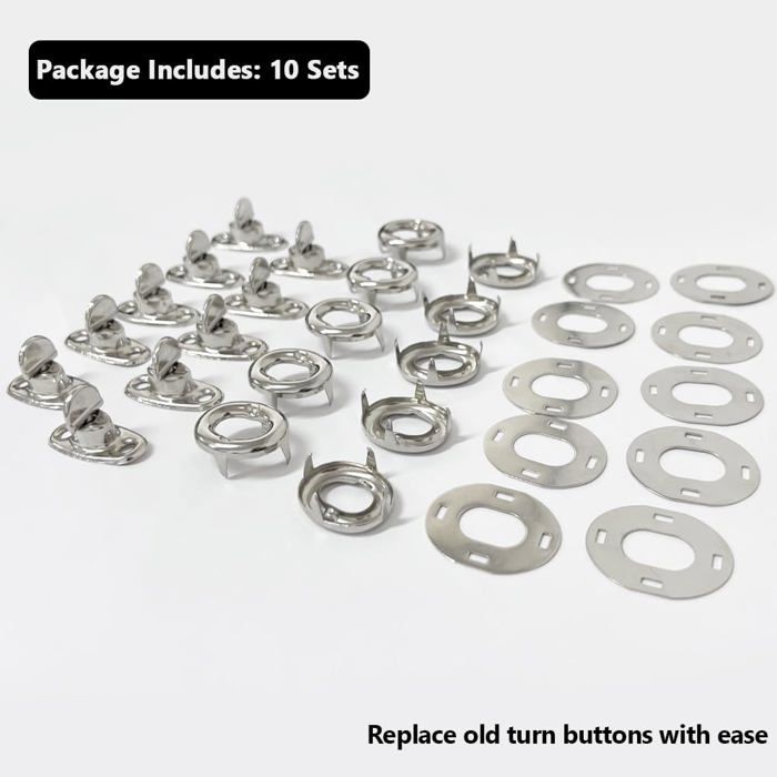 Lot De 10 Kits De Fixation Rotative Marine – Acier Inoxydable, Bases à Œillets, Pour Bâches Et Auvents