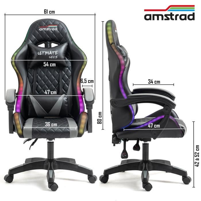 GIANTEX Chaise Gamer LED Pivotante 360° avec Dossier Inclinable,Accoudoir  Réglable et Pivotant,Repose-pieds Rétractable - Cdiscount Informatique