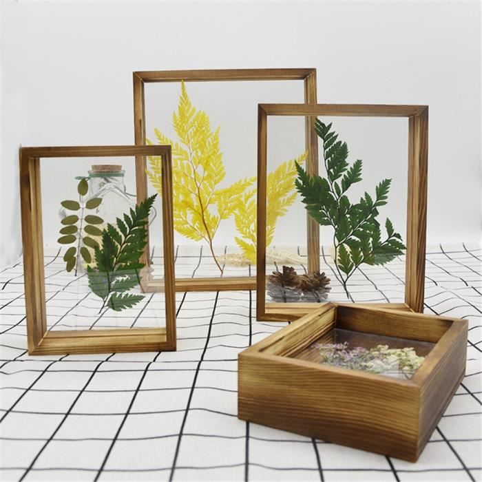 Cadre Photo Rétro Bois Recouvert Beige Patiné 40x40 Cm Clémentine Créations