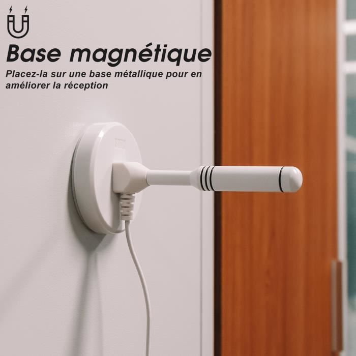 Antennes Tnt Antenne TV Intérieur Puissante TNT HD, Réception Longue Portée à 360° Pour TV 4K 1080P HDTV Antenne Tv Exterieure Puissante