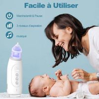 Aspirateur Nasal Mouche-bébé électrique |9 Forces D Aspiration Aspirateur A Secretions Nasales Aspirateur Pour Bebe Rechargeable Avec Lumiere Et Musique Apaisante Sur Efficace Doux