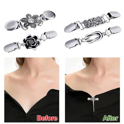 3 Clips Cardigan Vintage NJCXOLA - Or, Argent, Bronze - Pour Fixer Châles, Pulls, Robes - Accessoire Mode