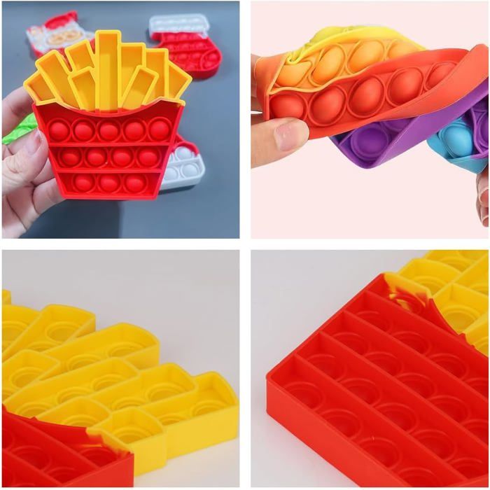 Lot de 4 Jouets Anti-Stress pop it - Fidget Toy- Pop Bubble Lot de 4 Jouets Anti-Stress pop it - Fidget Toy- Pop Bubble