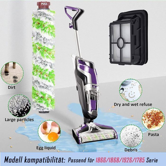Kit De 6 Pièces De Rechange Pour Bissell Crosswave - Brosses, Rouleaux Et Filtres