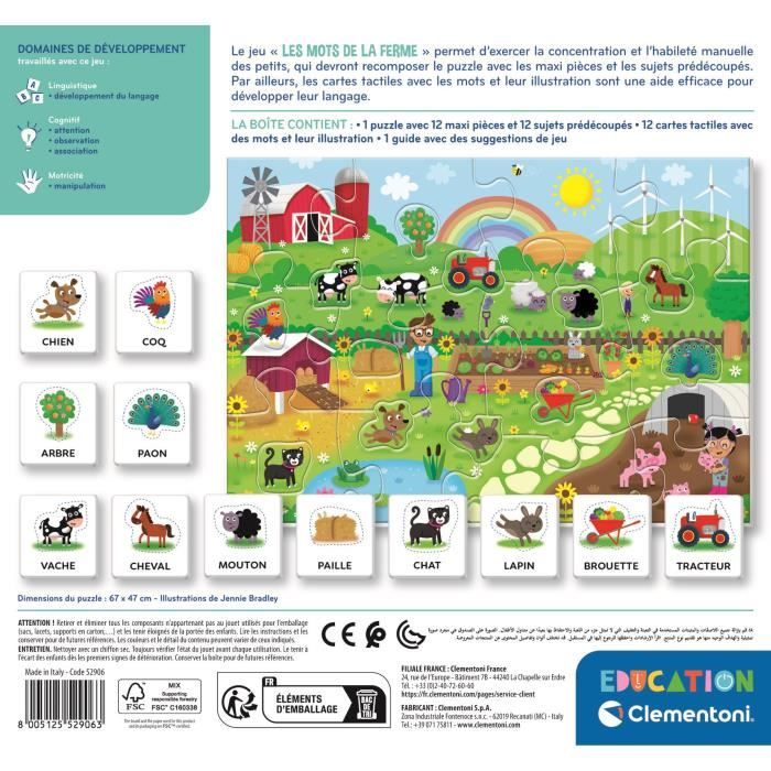 Les mots de la ferme CLEMENTONI - Cdiscount Jeux - Jouets