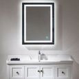 50x70cm Miroir LED Salle de Bain, FEINIANWEN Miroir Mural Salle de Bain et WC avec éclairage-0
