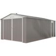 Garage métal porte battante - HABITAT ET JARDIN - Nevada - 18,56 m² - Gris - 2 ans de garantie-0