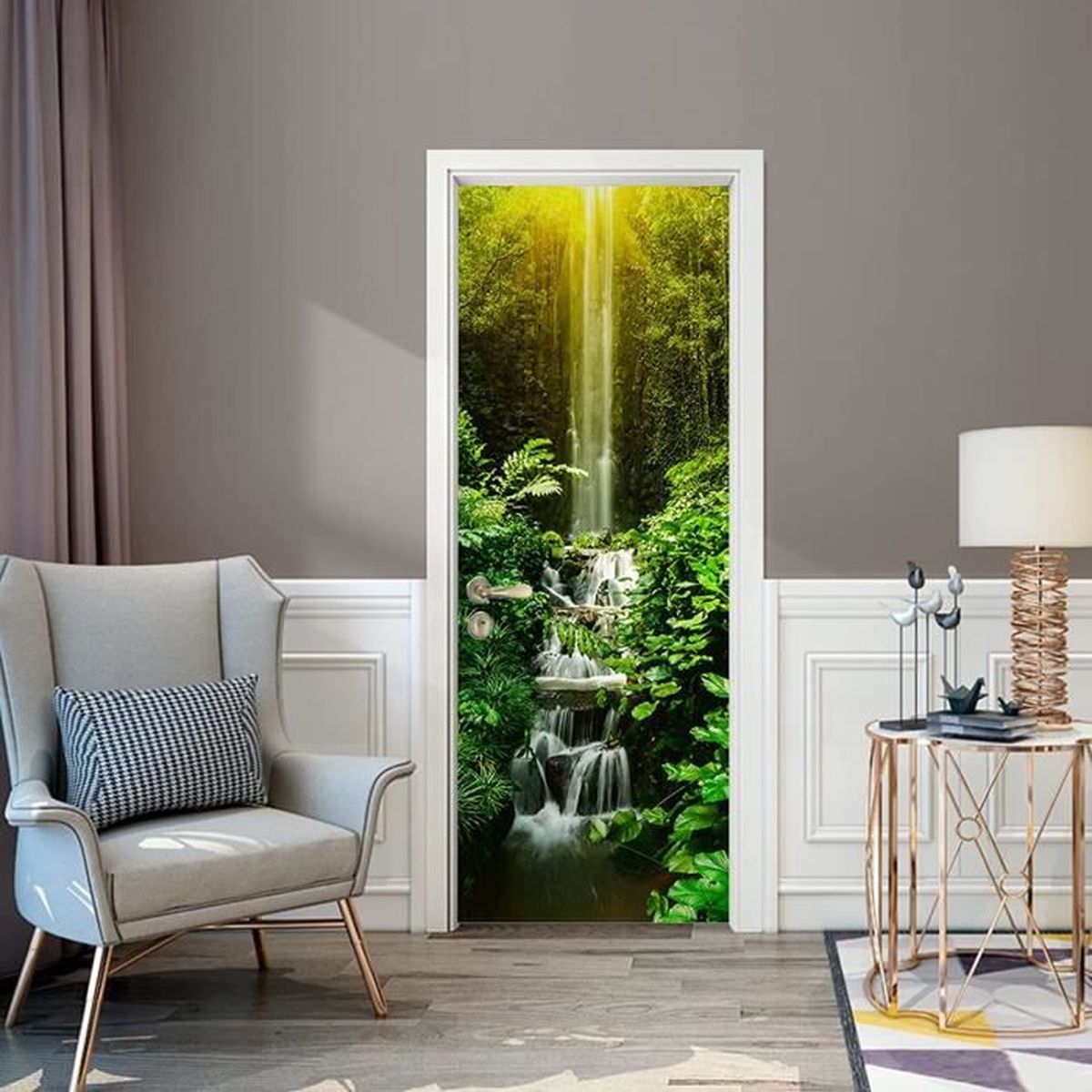 A.Monamour Sticker Porte Autocollant Poster De Porte 3D Art Abstrait De