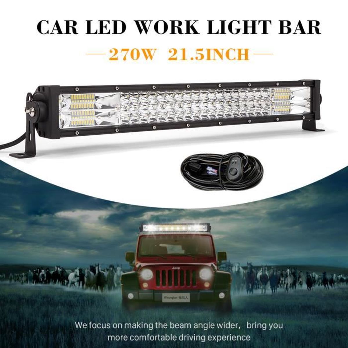 PICAA LED Barre Lumineuse Triple Rangée 28 Pouces 396W Longue Portée Rampe A LED Barre De LED Combo Faisceau De Spot D'inondation 12V 24V Hors Route Voiture Véhicules 4x4 SUV ATV Camion