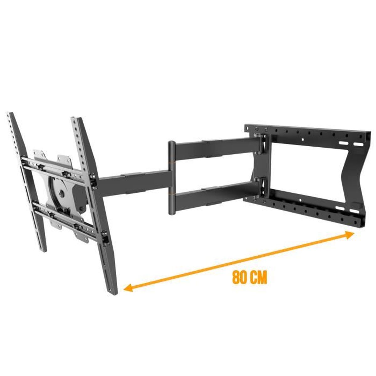 Support Mural écrans Support Mural Triple WALI Pour 3 écrans 17-32" - Bras Articulés VESA 75/100 - Noir Support écran VESA 100x100