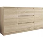 Commode contemporaine ALBI - HUCOCO - 140x40x76 - 4 tiroirs - Finition Gloss