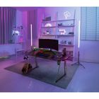 Mc Haus · Gameplay Pro Carbon Red · Table de jeu, bureau ergonomique en acier et carbone avec lampes à DEL