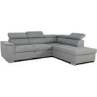 CASAPY Canapé d'angle convertible réversible avec coffre - 5 places - DAYTONA - Tissu gris - 260 x 77 / 94 x 216 cm