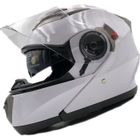 Nat Hut NH014 Casque Moto Modulable Homme / Femme Homologué ECE | Casque scooter pour adultes (Blanc, L)