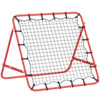 Filet De Rebond HOMCOM Pour Football – 184x123 Cm, 5 Angles Réglables (60-90°), Cadre Métallique, Piquets U, Pour Foot, Basket, Baseball