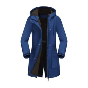 Doaraha Veste De Pluie Imperméable Femme, Manteau Femme Longue Avec Capuche, Coupe-Vent Imperméable D'Extérieur à La Pluie, Veste Décontractée Respirant Léger, Fermeture Éclair, Bleu Marin, S