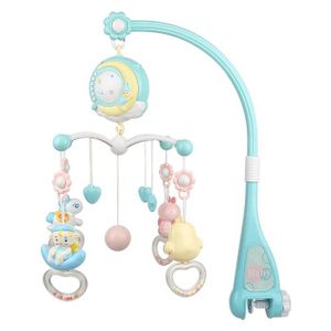 MOBILE Clochette pour lit de bébé Mobile Musical pour Lit Bébé Télécommandé Projection de Lumières Musiques Bleu