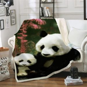 Couverture Polaire 80x140cm Panda,Plaid Polaire Panda Flanelle,3D