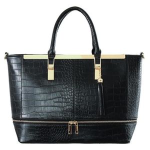Neuf pour Femmes Croc Imprimé Simili Cuir A Roulettes Valise Fourre-Tout