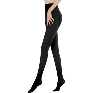 COLLANT Collant Chaud Femme Hiver Extensibles Translucide Epais Polaire Opaque Leggings Taille Haute Thermique [80g,Noir Uni Pied Plein]